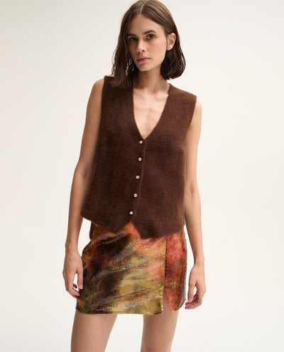 Brown Knitted Vest