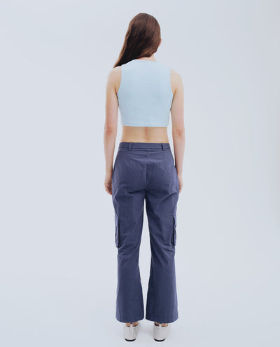 Navy Cropped Trousers