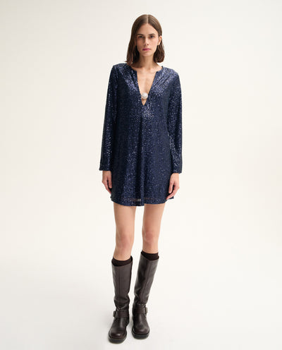 Navy Sequin Dress