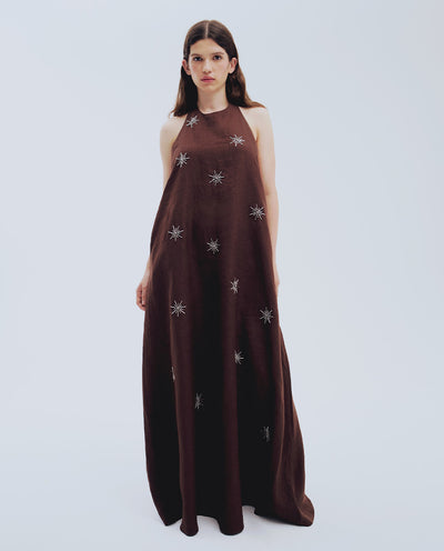 Brown Linen Dress