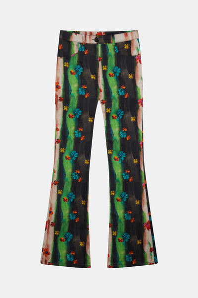 Black Floral Trousers